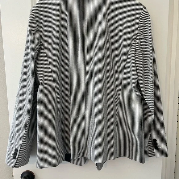 LOFT Black and White Striped Blazer NWT - Picture 7 of 9